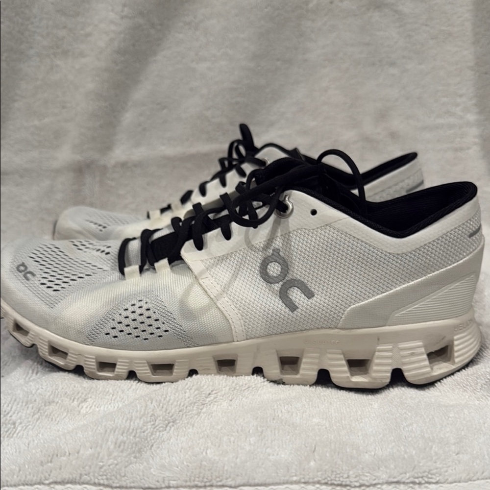 On Cloud X Training Shoe- White and Black Athletic Shoes with Cloud Cushioning